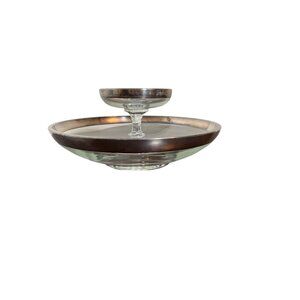 Mid-Century Dorothy Thorpe Chip & Dip Bowl W/Center Insert